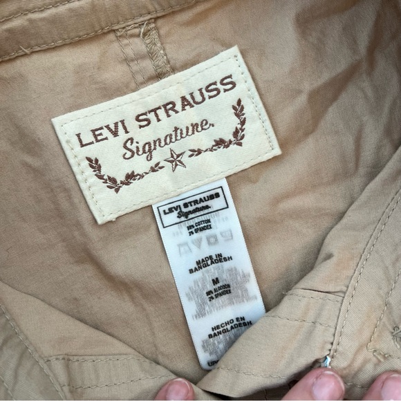 Signature by Levi Strauss tan lightweight slightly cropped cargo Jacket, size M - Picture 2 of 4